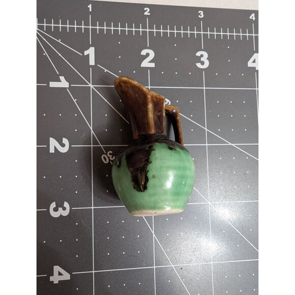 Boys Town Nebraska drip glaze mini picture green brown 3" souivner - Picture 6 of 6